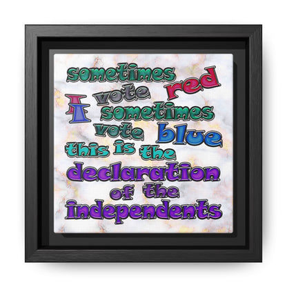 declaration of the independents - framed canvas art (white marble)