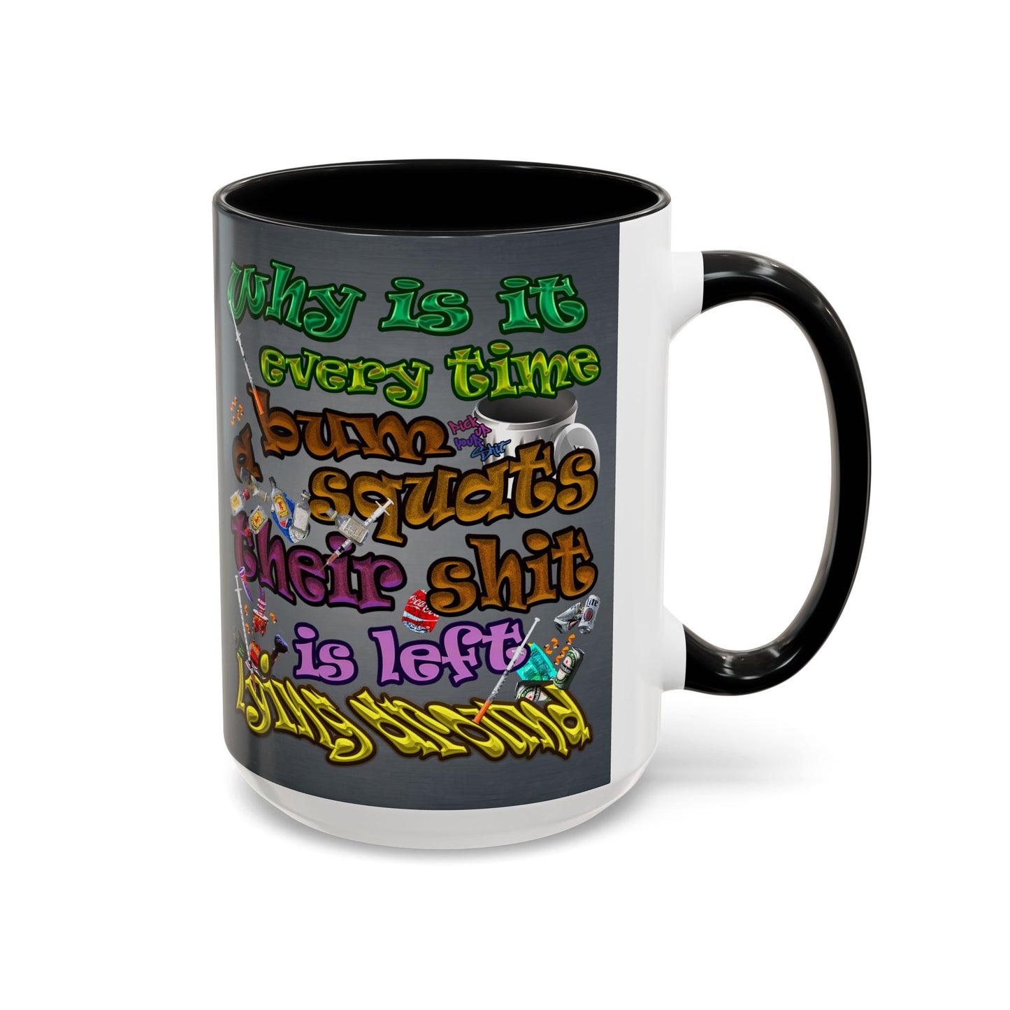 the bum's shit - Accent Mug (grey-light grey)