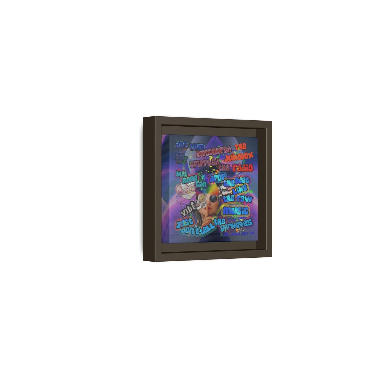 drop the beat - framed canvas art (grey-pink wave)