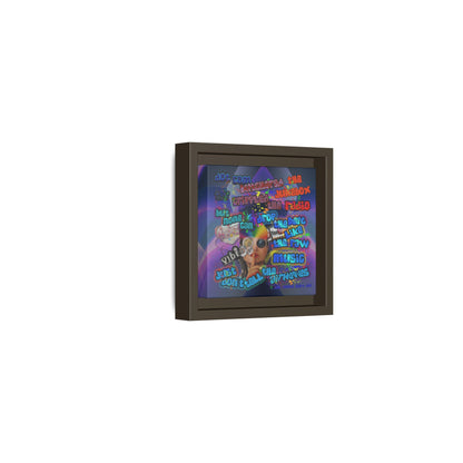 drop the beat - framed canvas art (grey-pink wave)