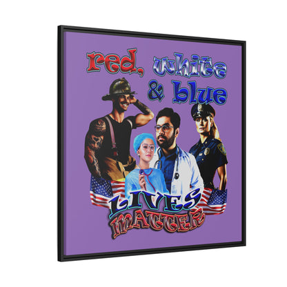 rw&b lives matter - framed canvas art (light purple)