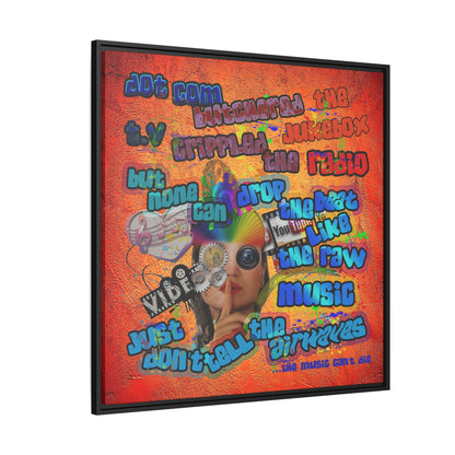 drop the beat - framed canvas art (burnt orange)