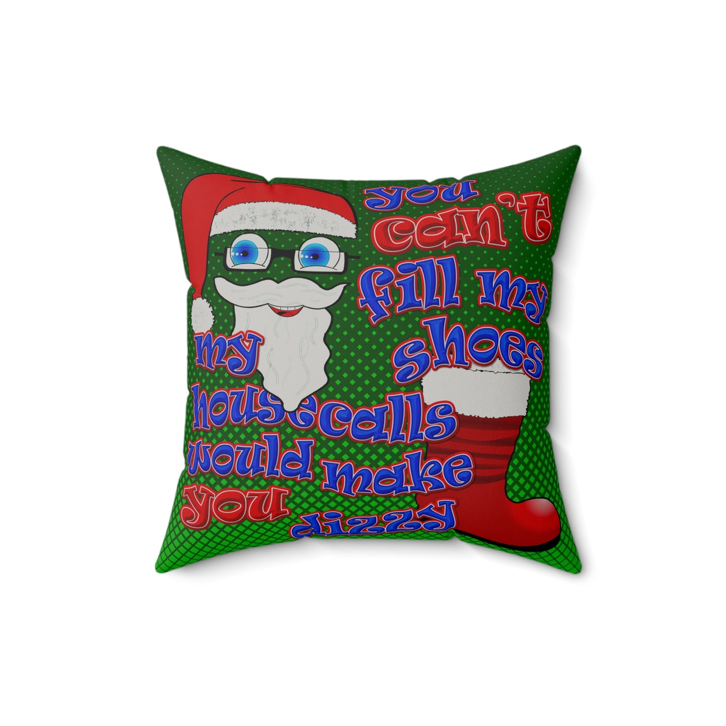 santa's shoes - Faux Suede Square Pillow - (logo green)