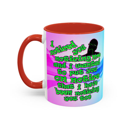 noticed you noticing - Accent Mug (light blue-pink wave)