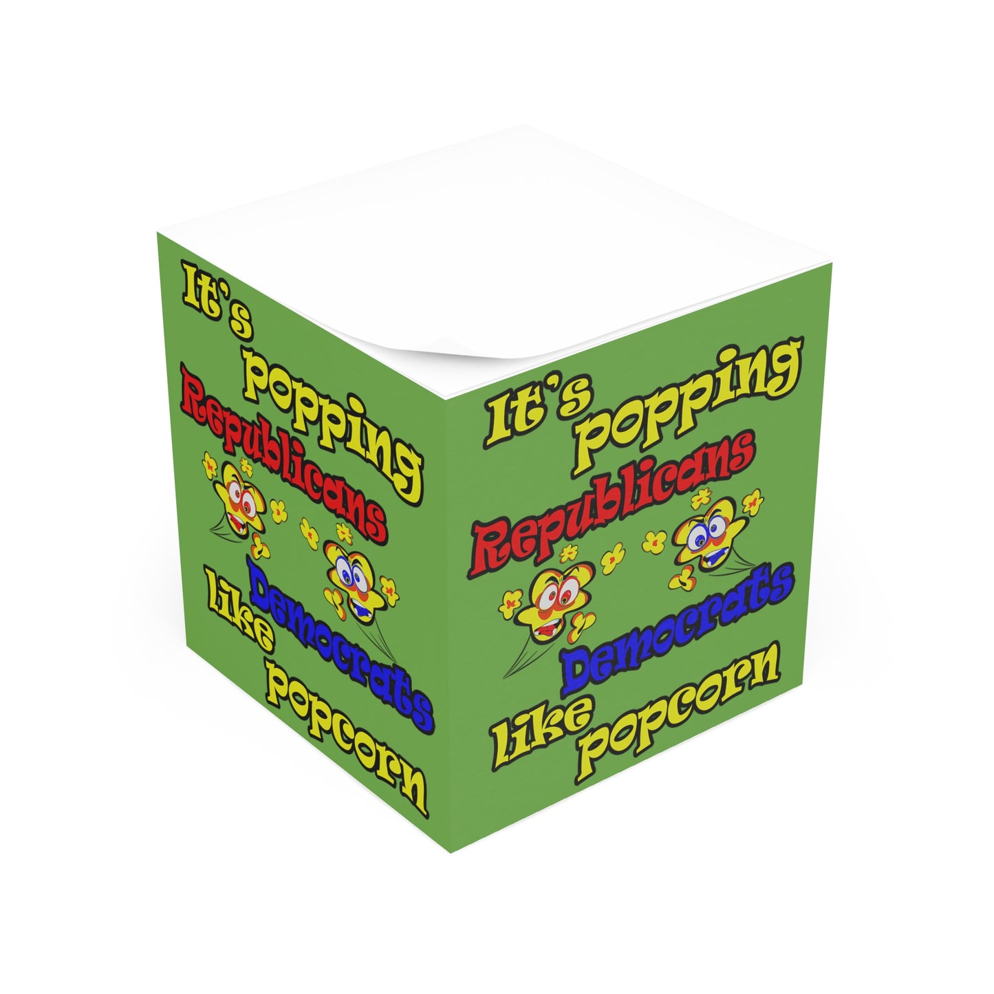 popping like popcorn - note cube (green)