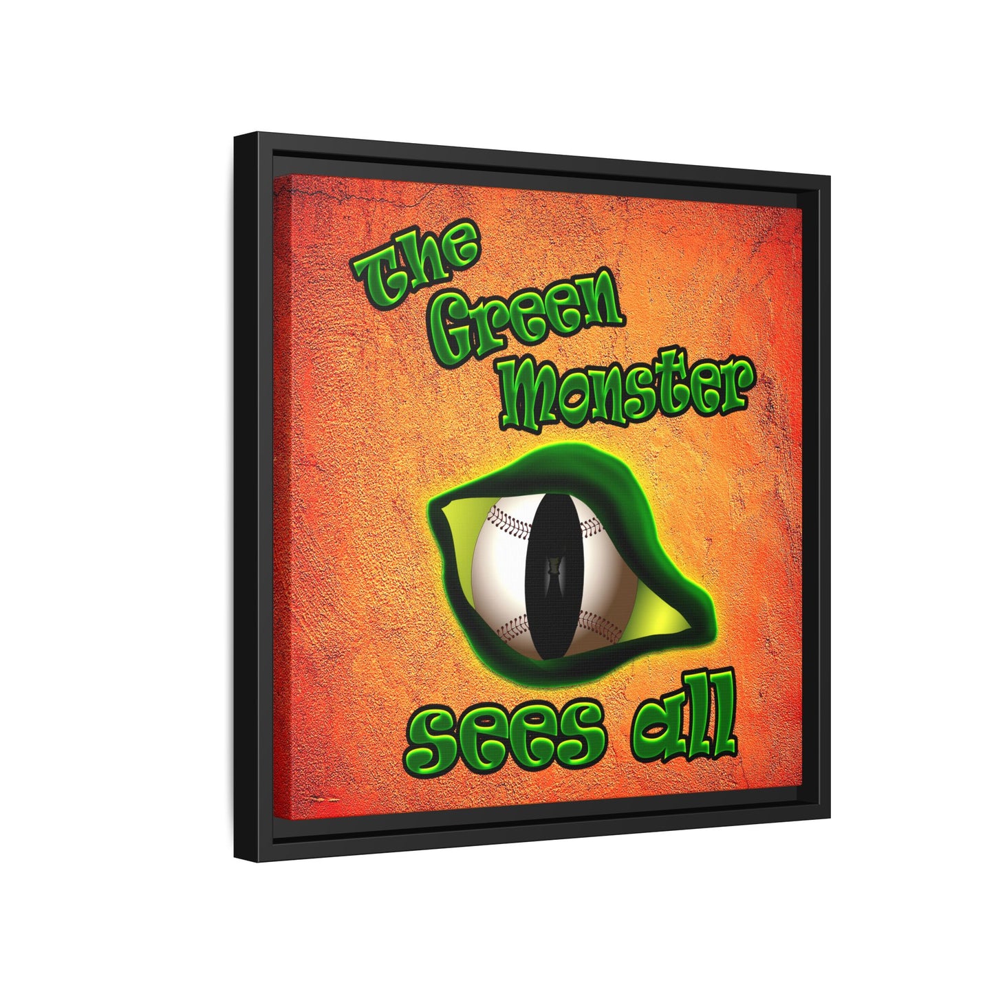 green monster - framed canvas art (burnt orange)