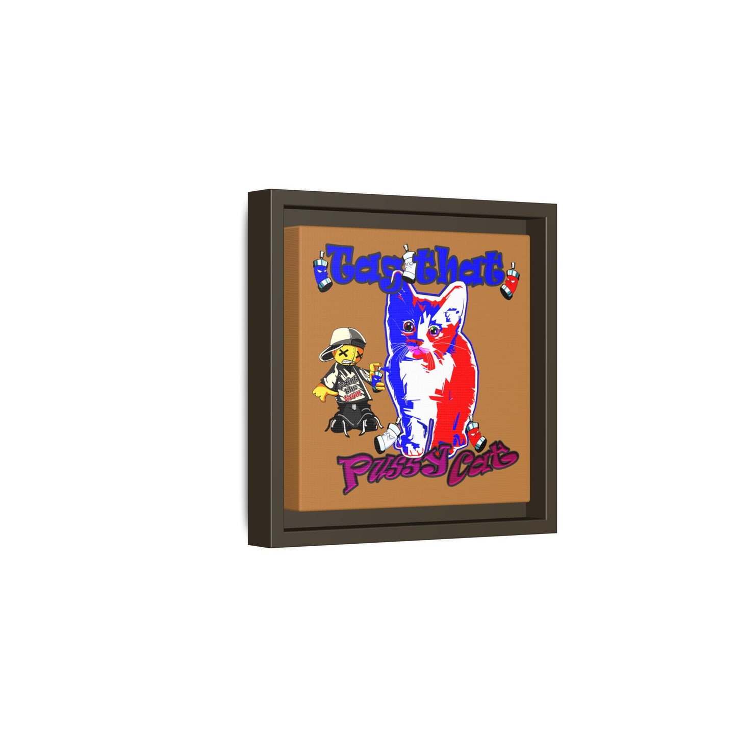 tag that - framed canvas art (light brown)