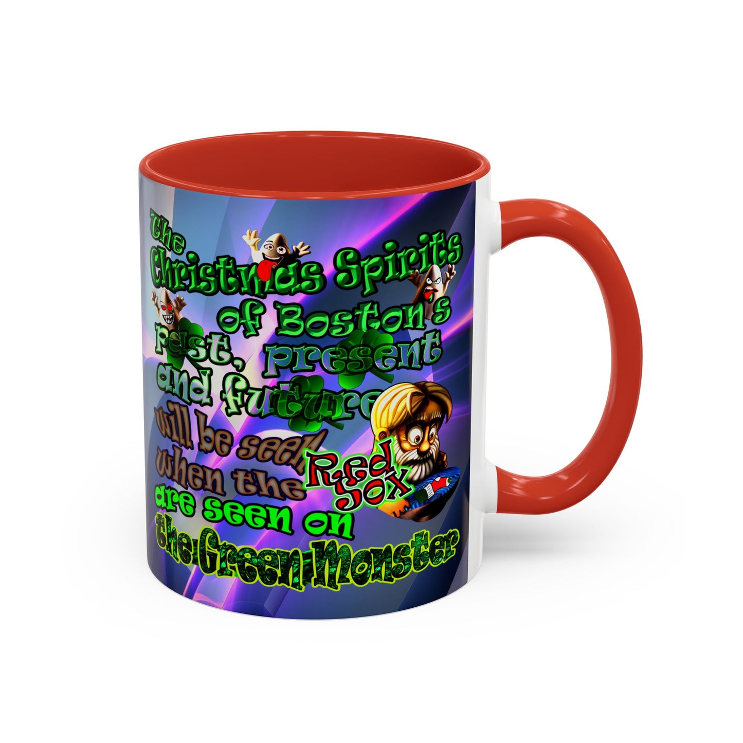 christmas spirits of boston - Accent Mug (grey-pink wave)