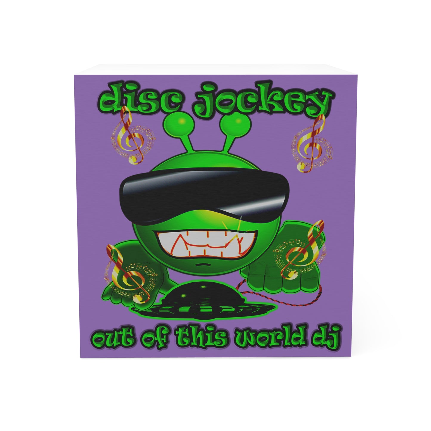 disc jockey - note cube (light purple)