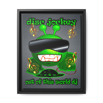 disc jockey - framed canvas art (grey-light grey)