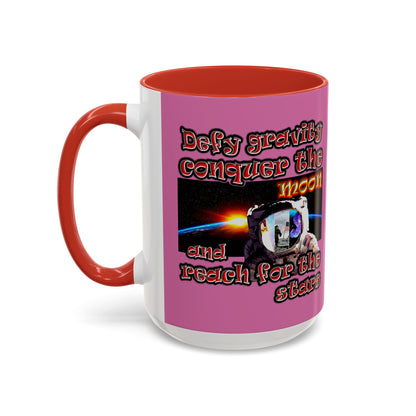 defy conquer reach - Accent Mug (light pink)