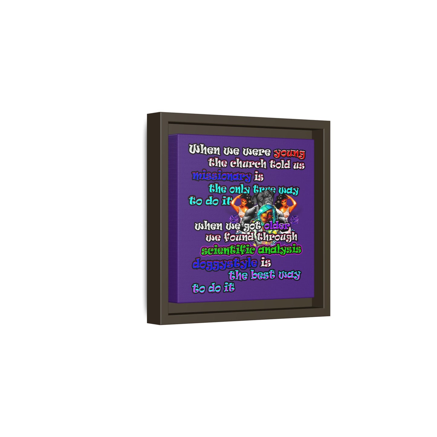 doggystyle - framed canvas art (purple)