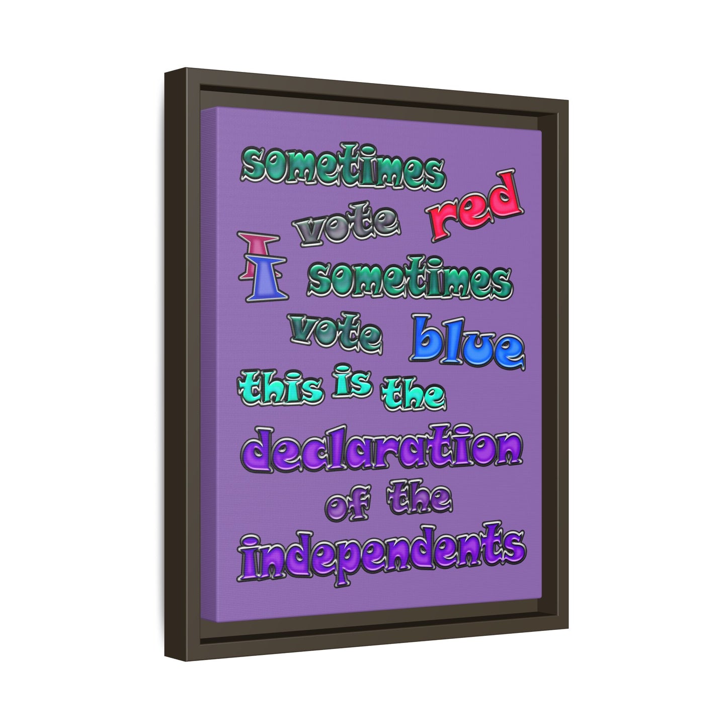 declaration of the independents - framed canvas art (light purple)