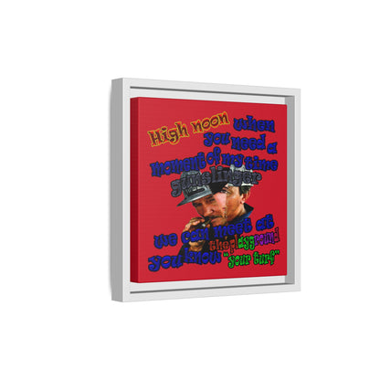 high noon - framed canvas art (dark red)