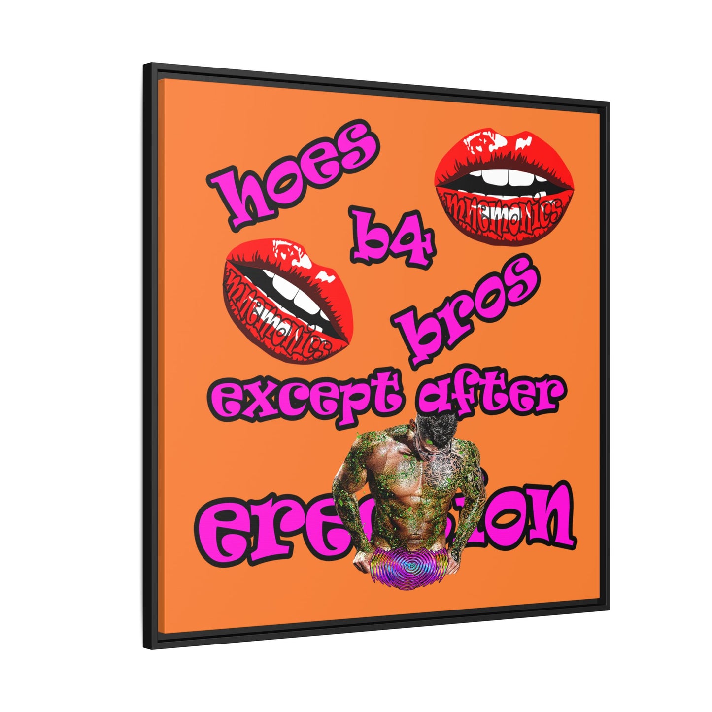 hoes b4 bros - framed canvas art (crusta)