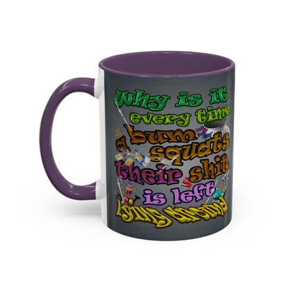 the bum's shit - Accent Mug (grey-light grey)