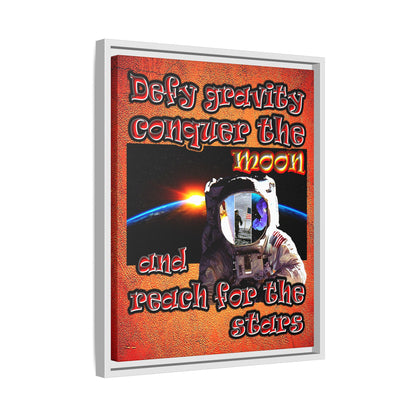 defy conquer reach - framed canvas art (burnt orange)