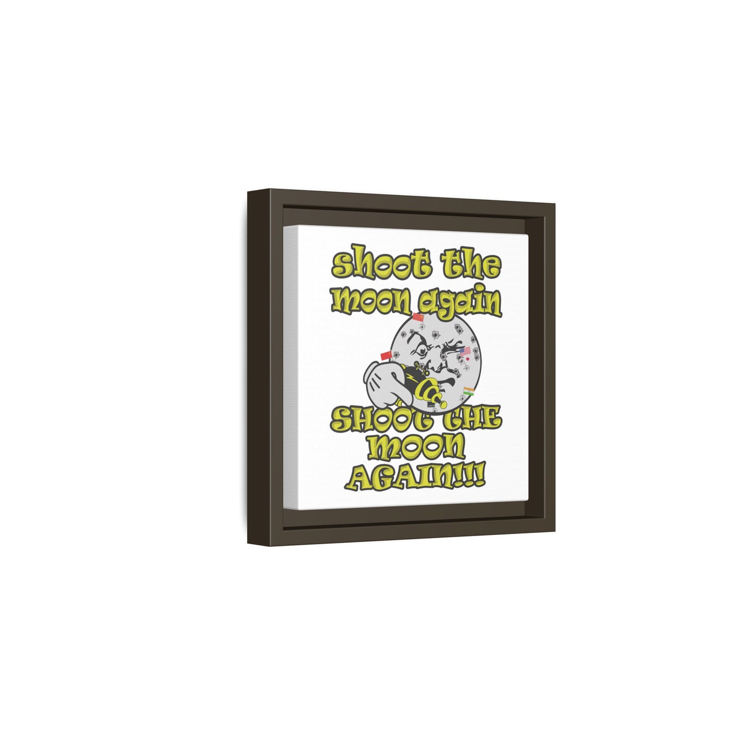 shoot the moon again - framed canvas art (white)