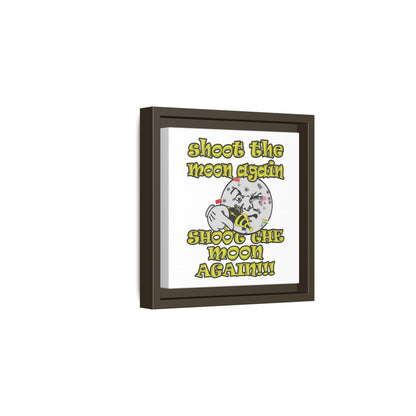 shoot the moon again - framed canvas art (white)