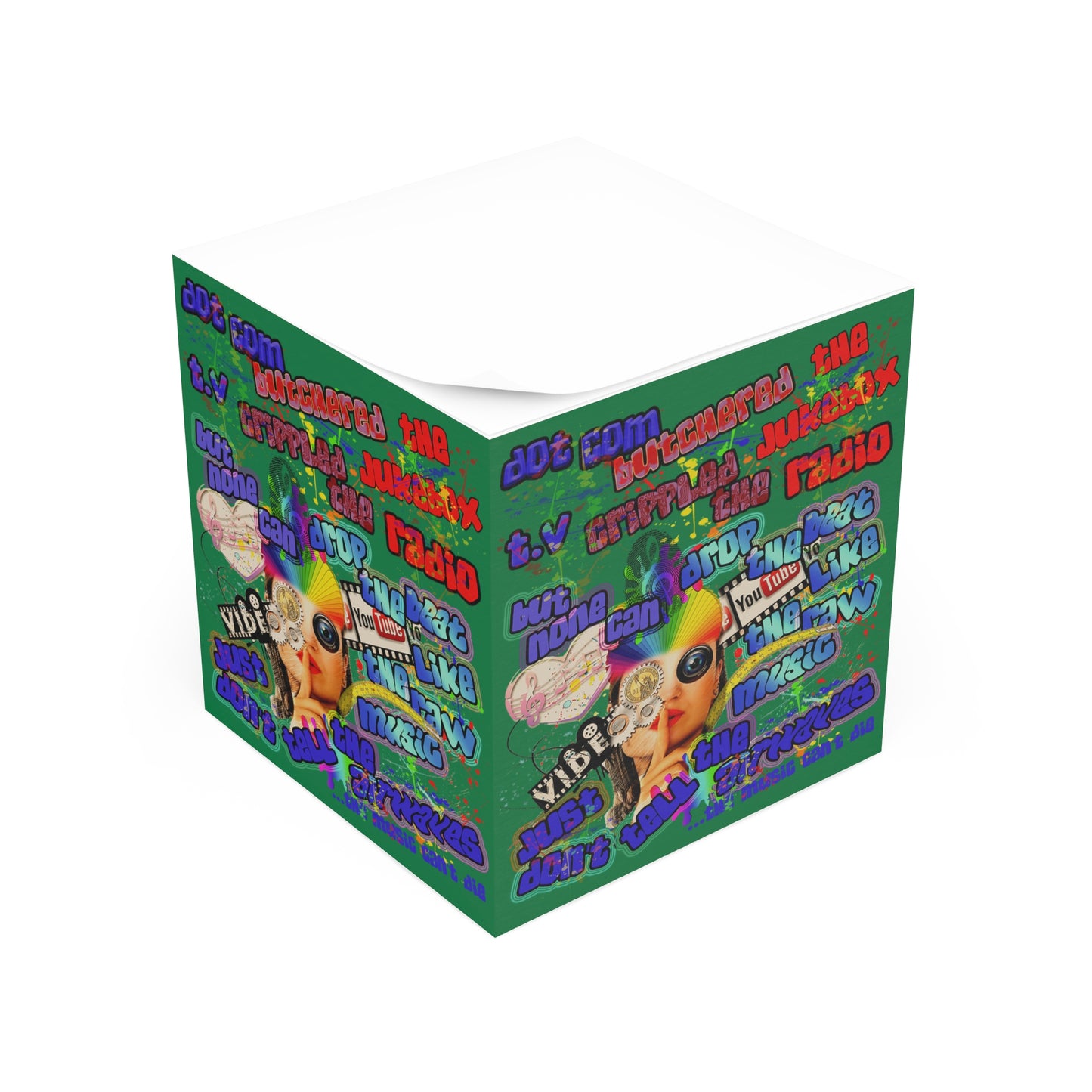 drop the beat - note cube (dark green)