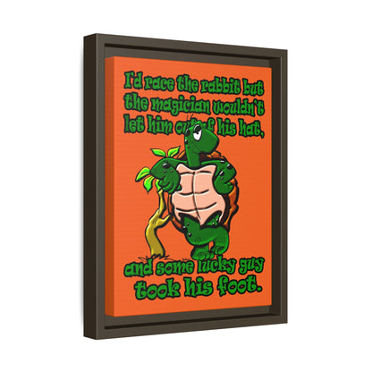 turtle race - framed canvas art (orange)