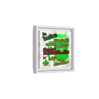 celtics logo - framed canvas art (white marble)