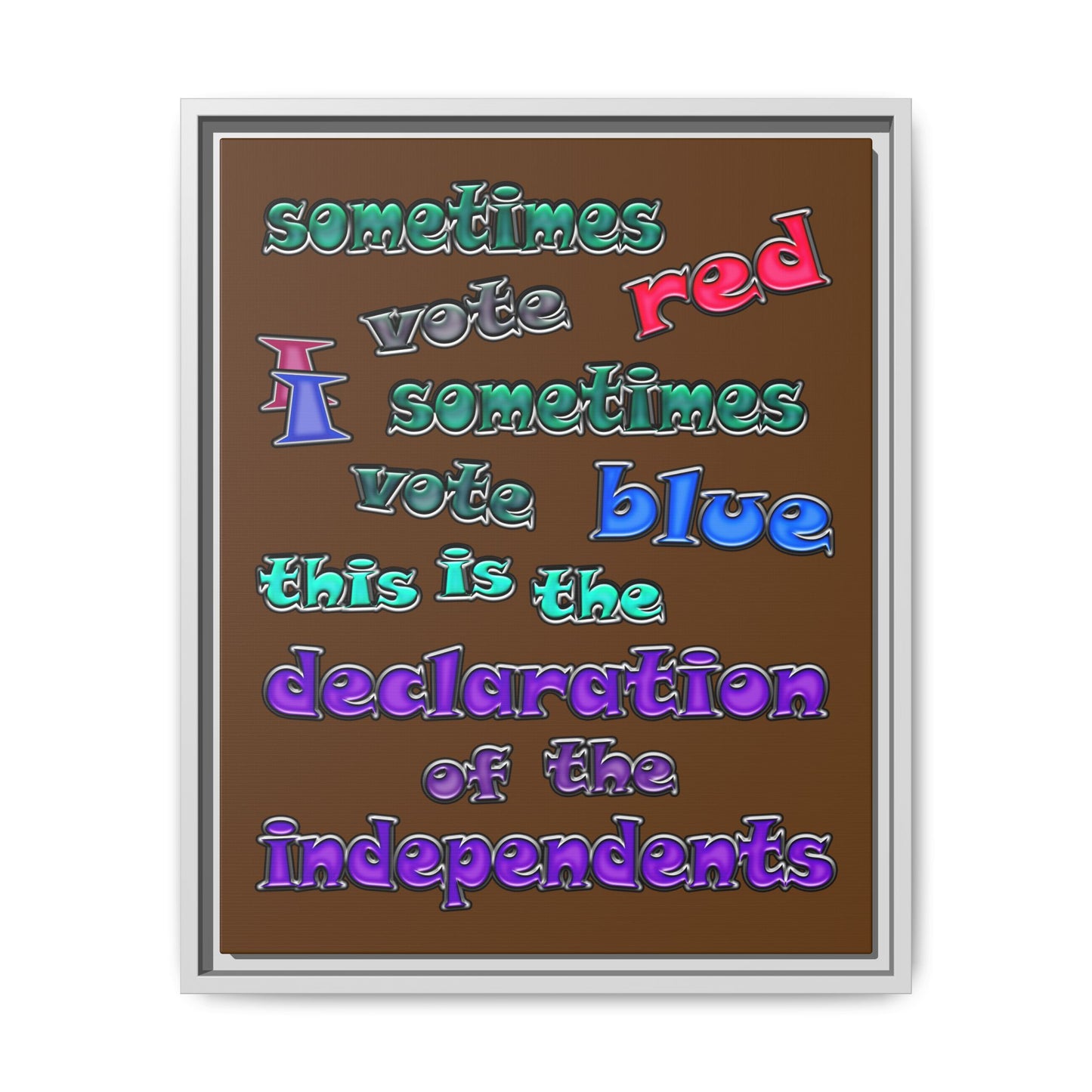 declaration of the independents - framed canvas art (brown)