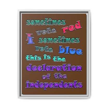 declaration of the independents - framed canvas art (brown)
