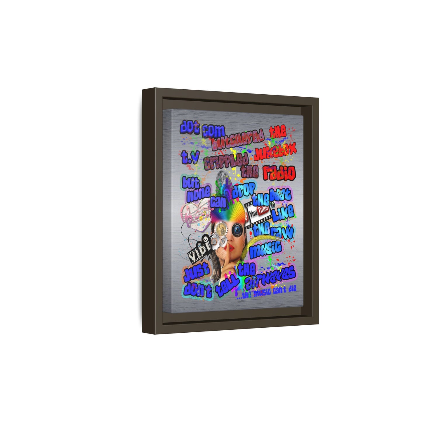 drop the beat - framed canvas art (brushed nickel)