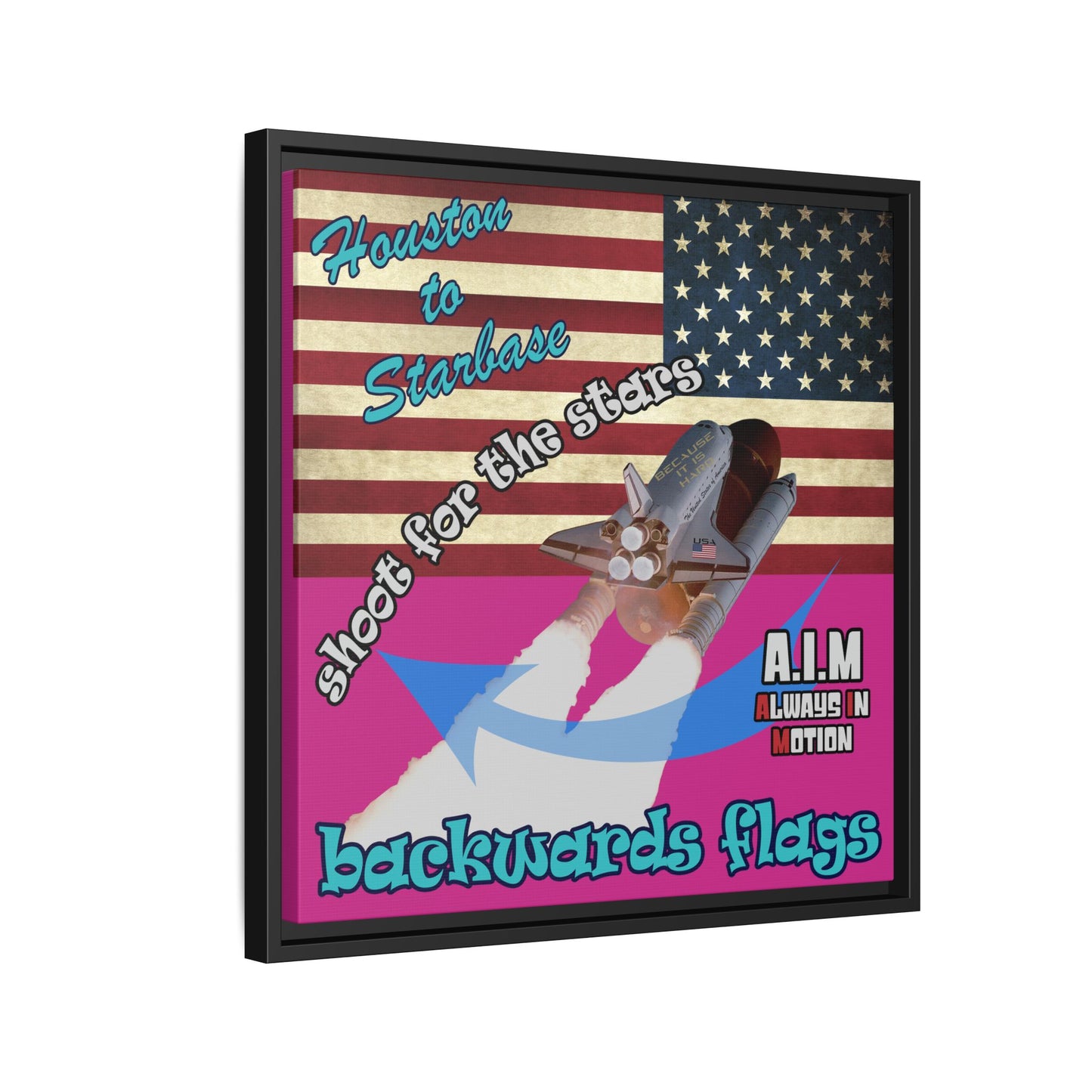 shoot for the stars - framed canvas art (pink)