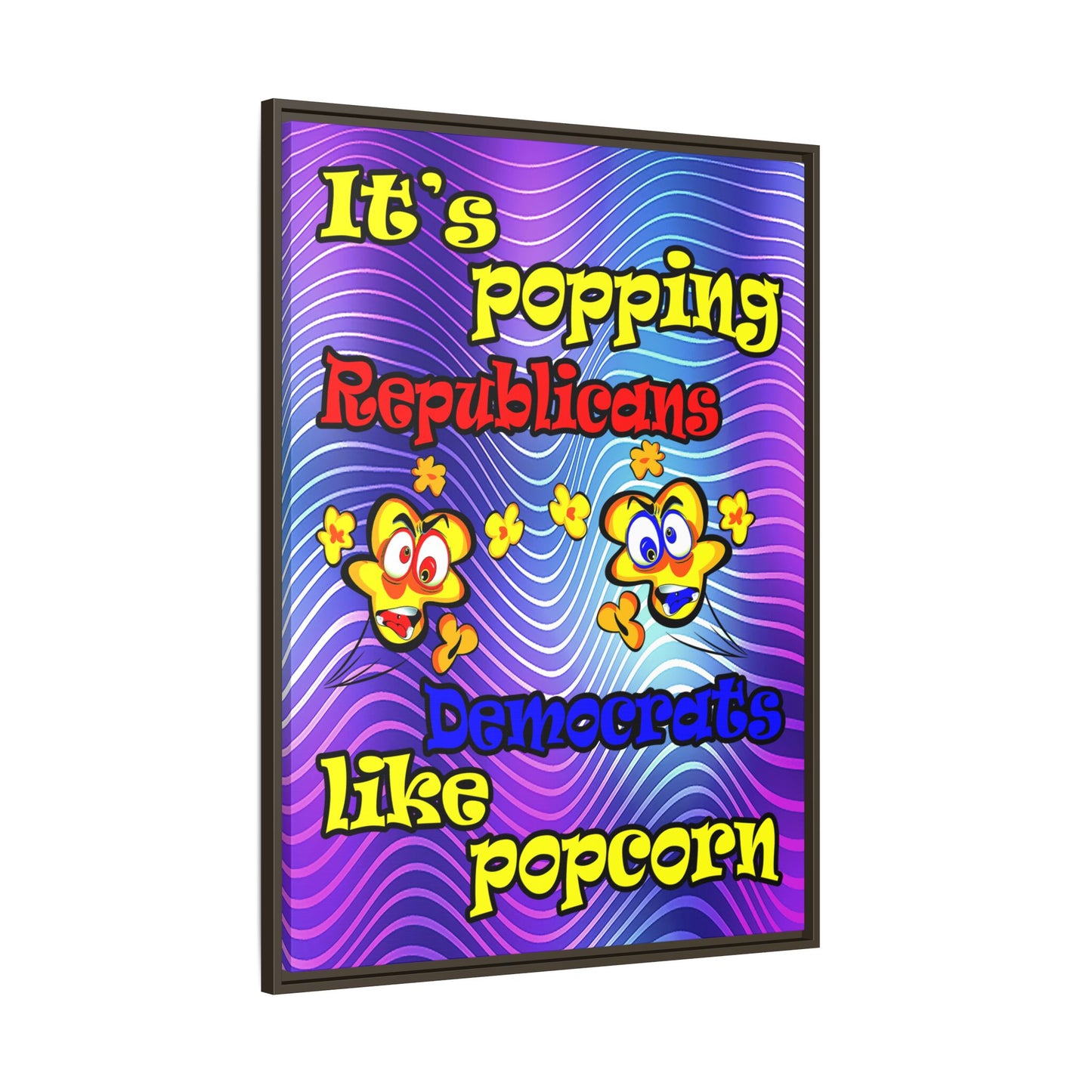 popping like popcorn - framed canvas art (purple wave)