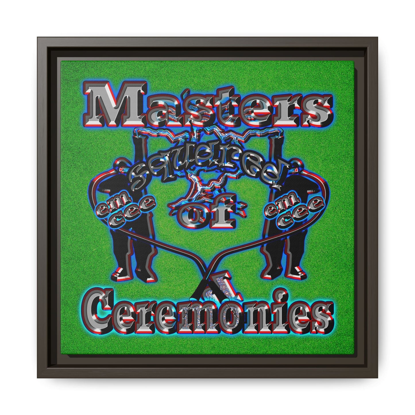 em cee squared - framed canvas art (green turf)