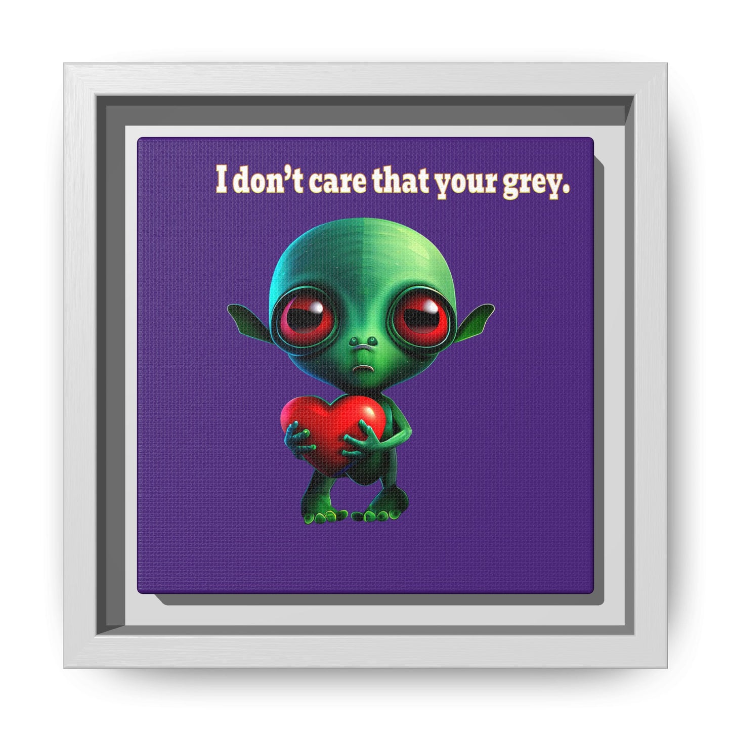 I don't care that your grey - framed canvas art (purple)
