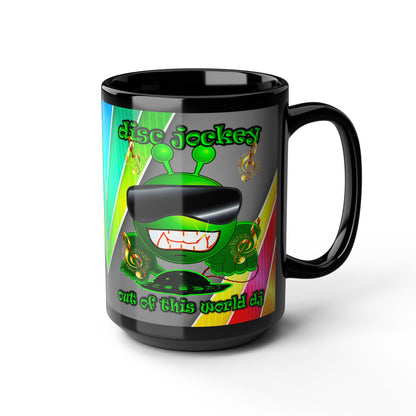 disc jockey - Black Mug (rainbow split)