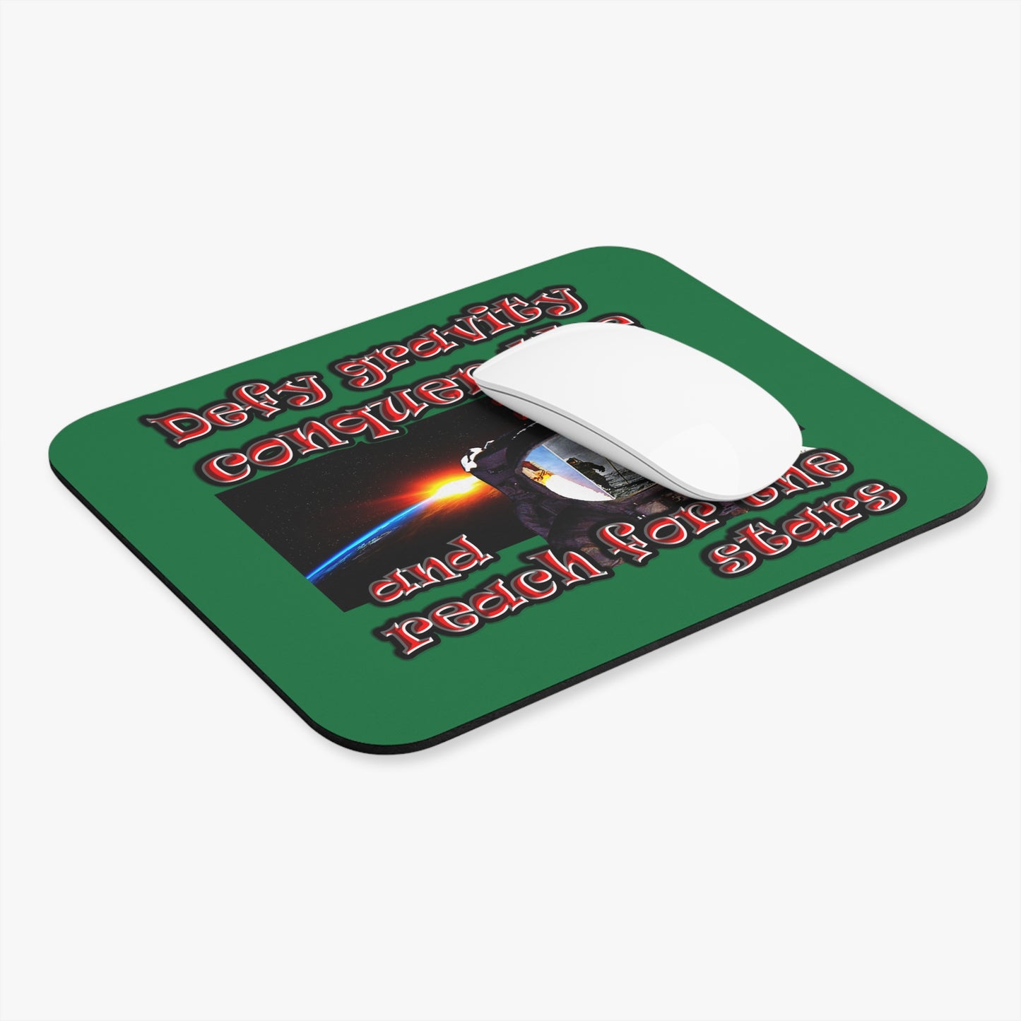 defy conquer reach - Mouse Pad (Rectangle) (dark green)