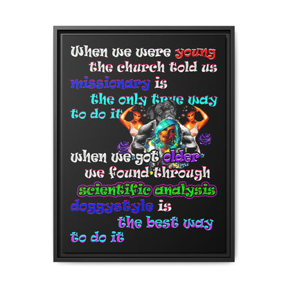 doggystyle - framed canvas art (black)
