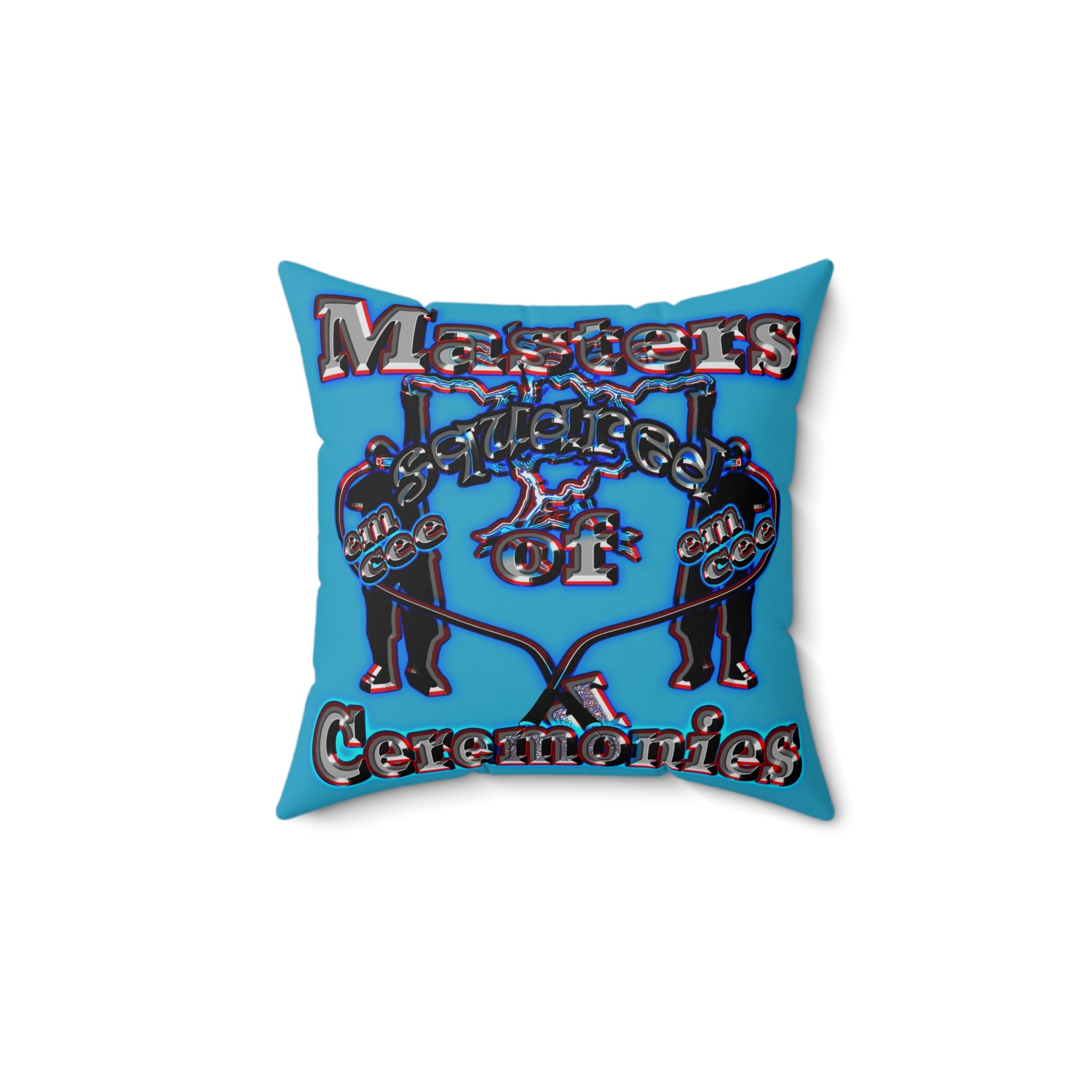 em cee squared - Spun Polyester Square Pillow - (turquoise)