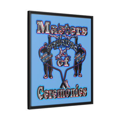 em cee squared - framed canvas art (light blue)