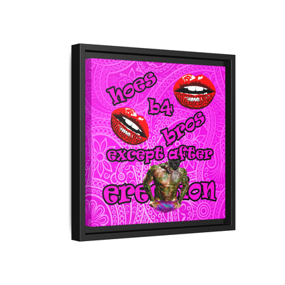hoes b4 bros - framed canvas art (pink swirl)