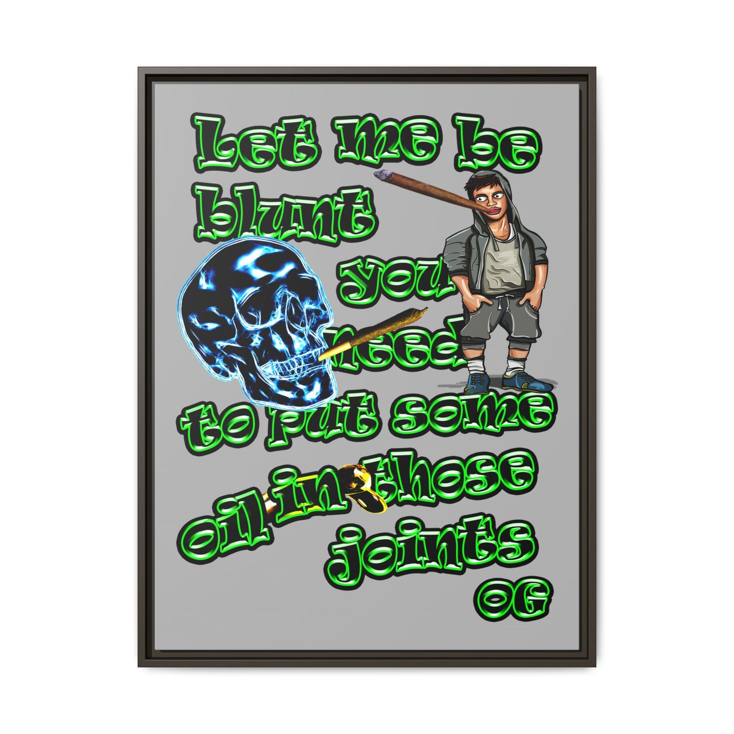 og - framed canvas art (light grey)