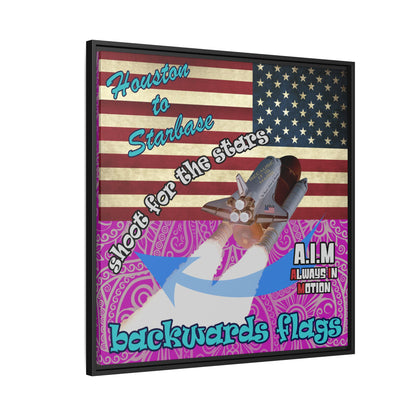 shoot for the stars - framed canvas art (pink swirl)