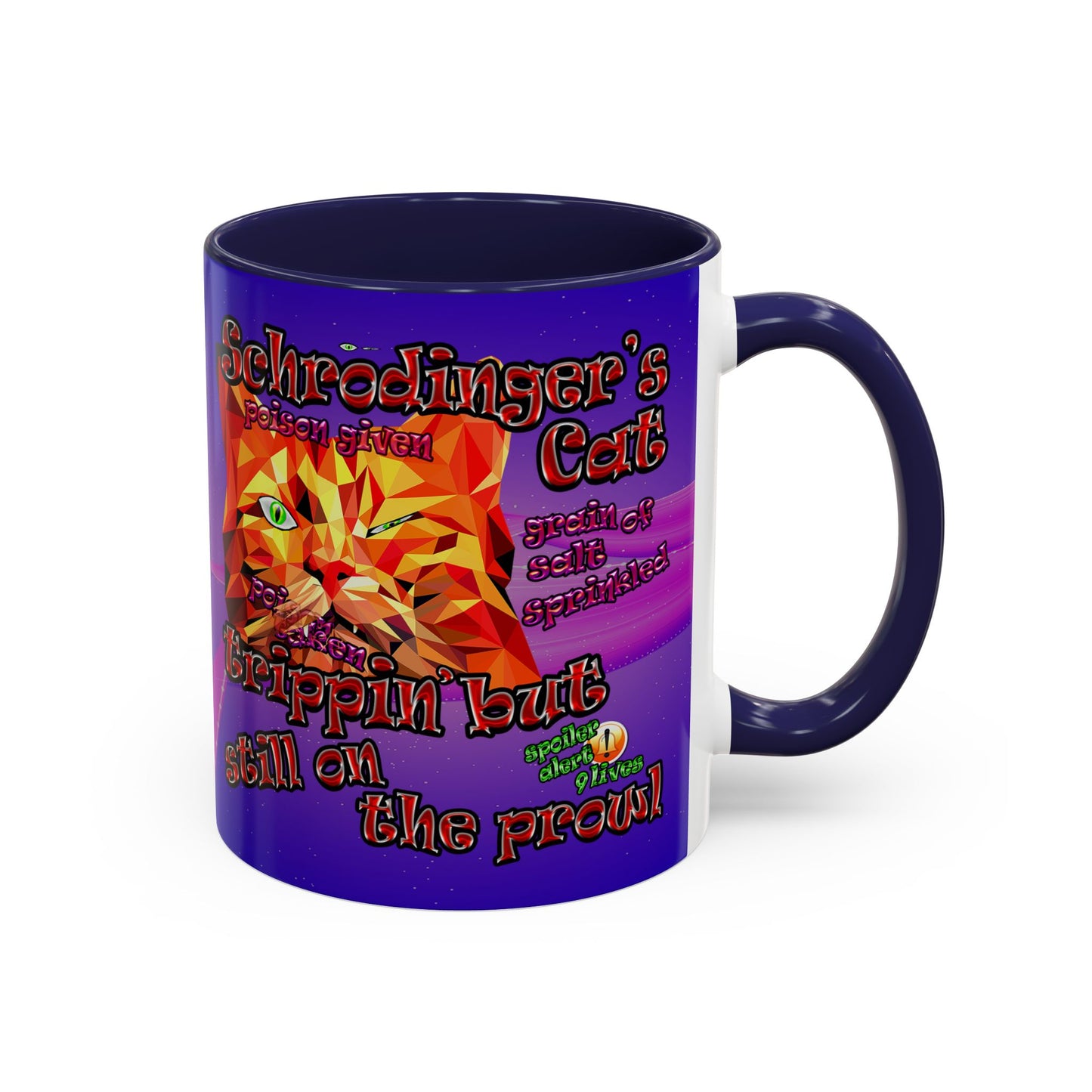 schrodinger's cat - Accent Mug (purple-pink wave)