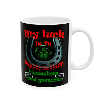 my luck - White Mug (black)