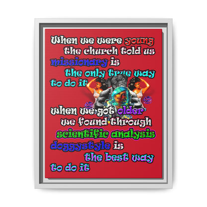 doggystyle - framed canvas art (dark red)