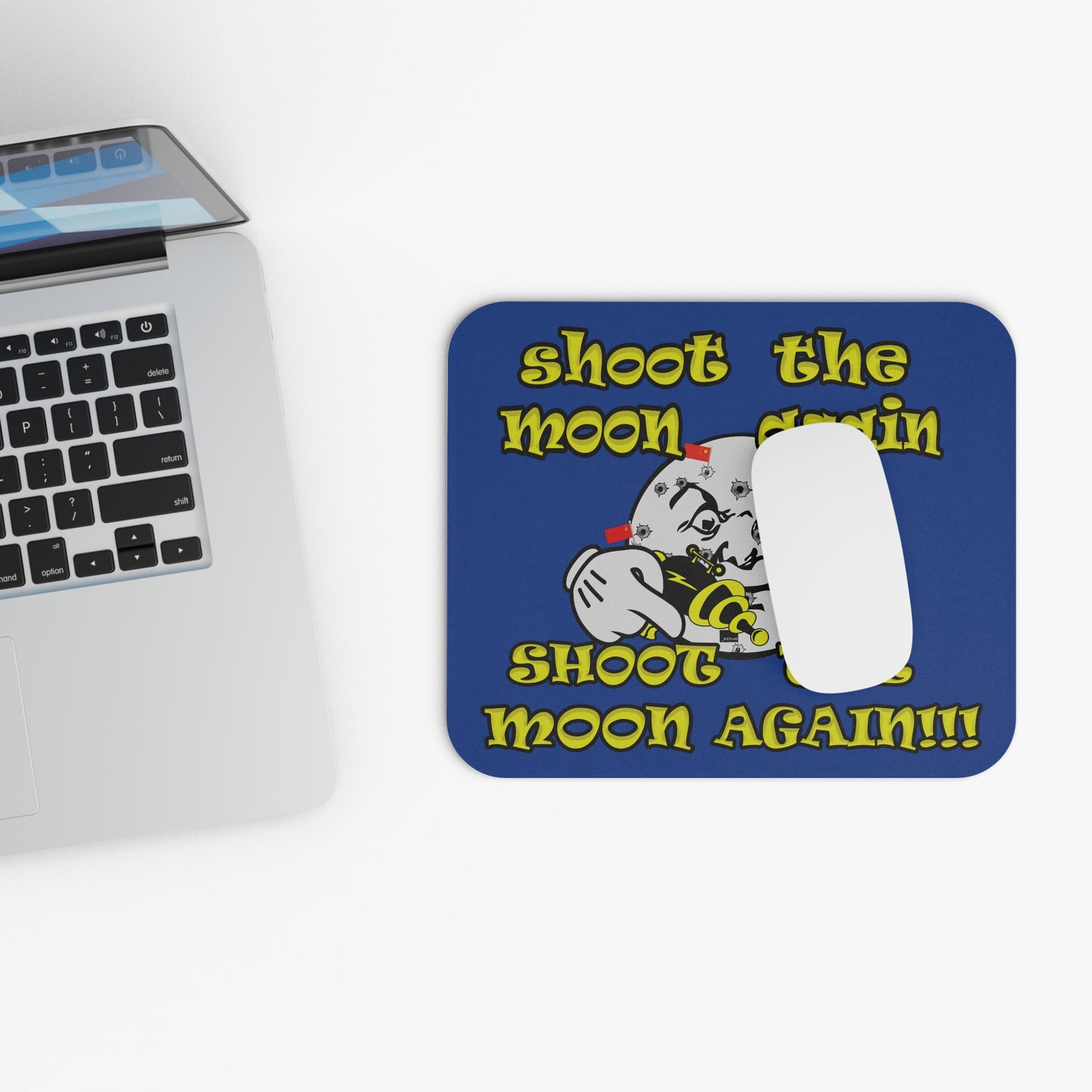 shoot the moon again - Mouse Pad (Rectangle) (dark blue)