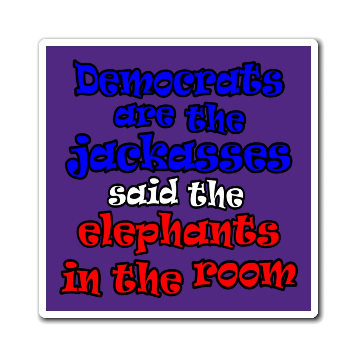 donkeys and elephants - Magnets - (purple)