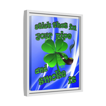 stick that in your pipe and smoke it - framed canvas art (blue-white wave)