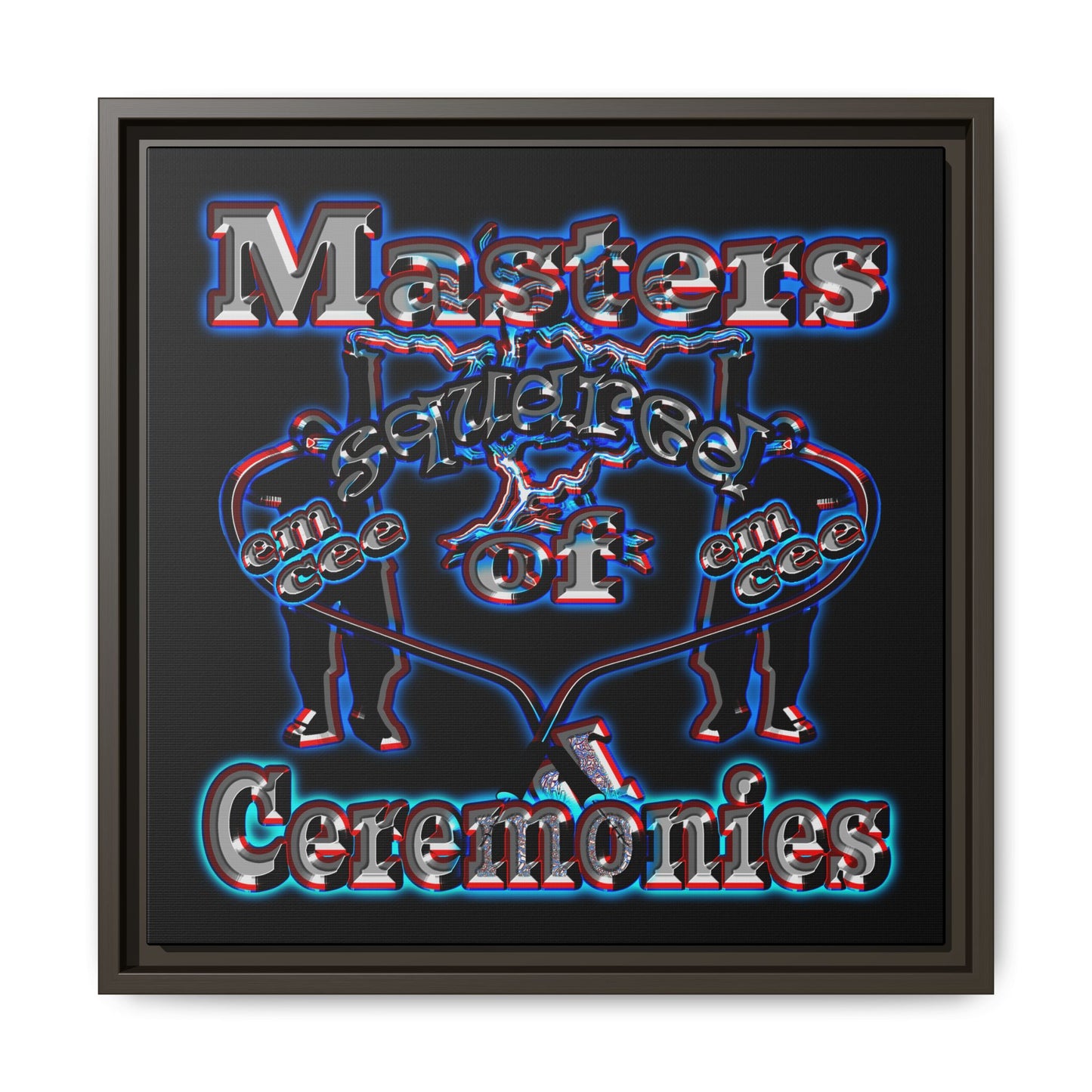 em cee squared - framed canvas art (black)