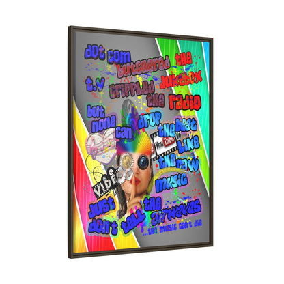 drop the beat - framed canvas art (rainbow split)