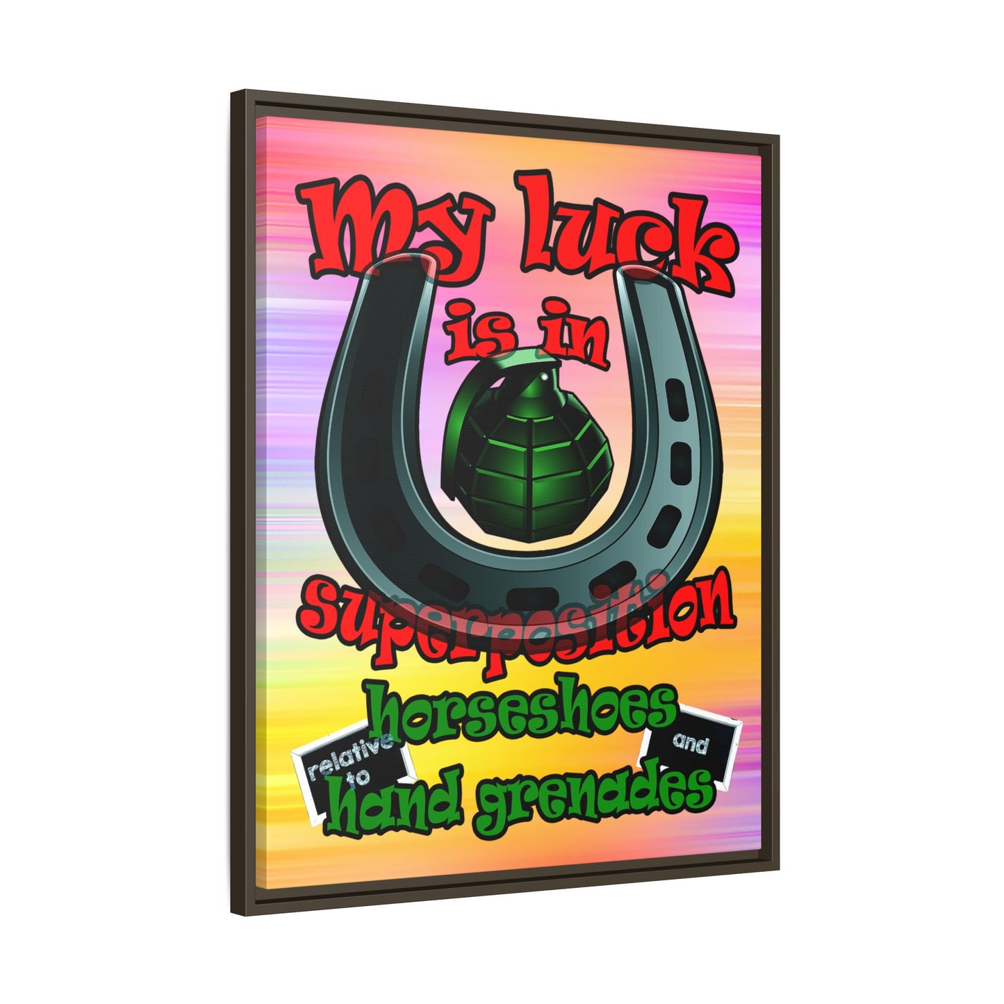 my luck - framed canvas art (color blur)